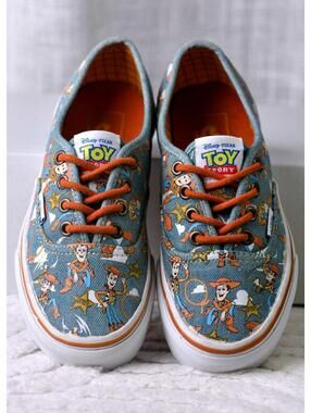 Pre-Owned! Size: 4 men/5 Women | Toy Story x Vans Authentic Toy Story Woody